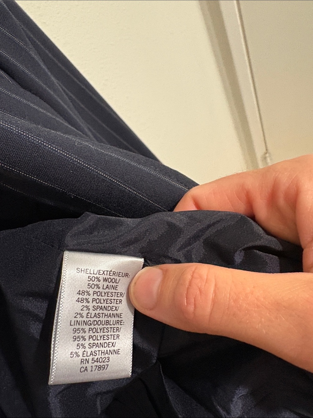 Banana Republic Navy Pinstripe Suit Blazer & Trousers - Picture 9 of 10